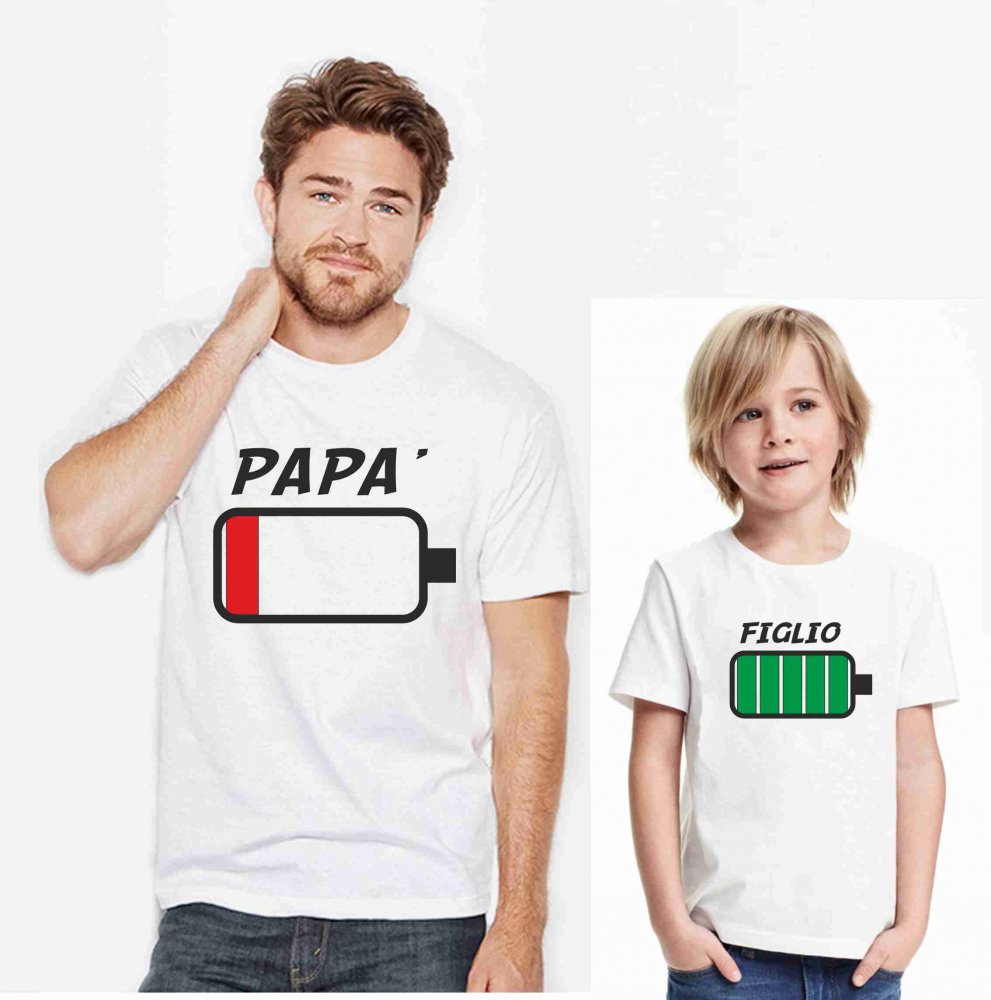 Kit due magliette una per il pap e uno per il figlio/a