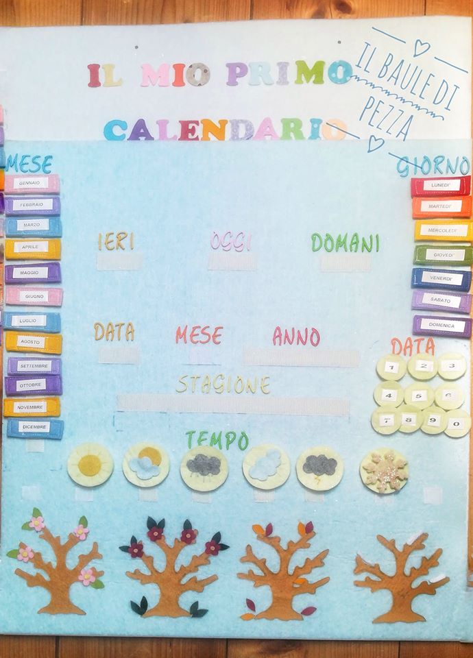 Calendario di ispirazione Montessoriana