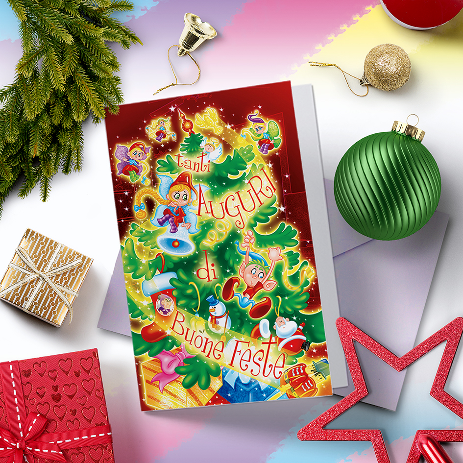Magico Natale_ Biglietto illustrato da stampare_download digitale