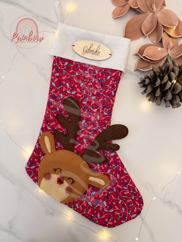 Calza Natalizia Personalizzata con Personaggio e Nome Calza Natalizia Personalizzata con Personaggio e Nome