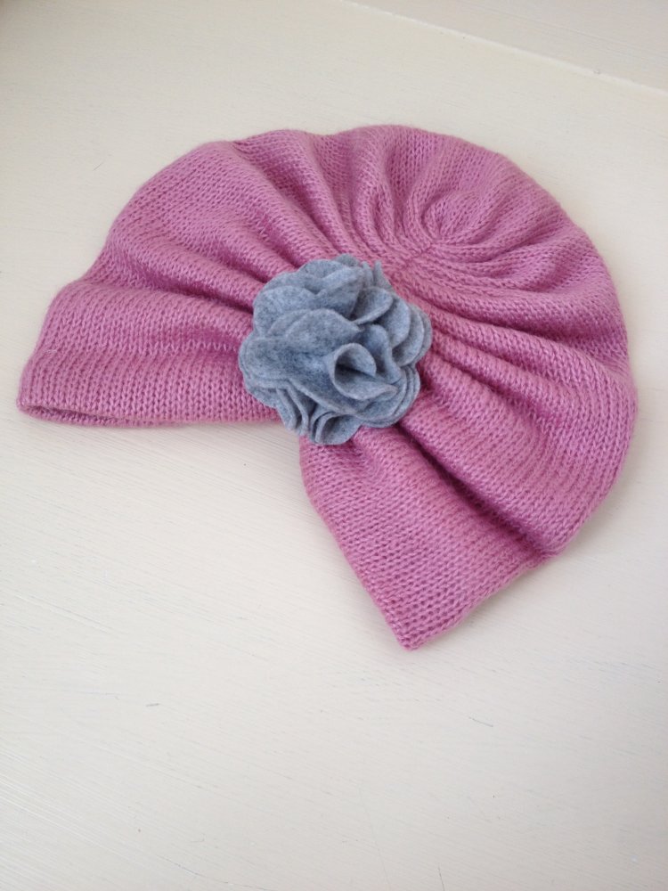 Cappellino turbante per neonata/bambina e foulard