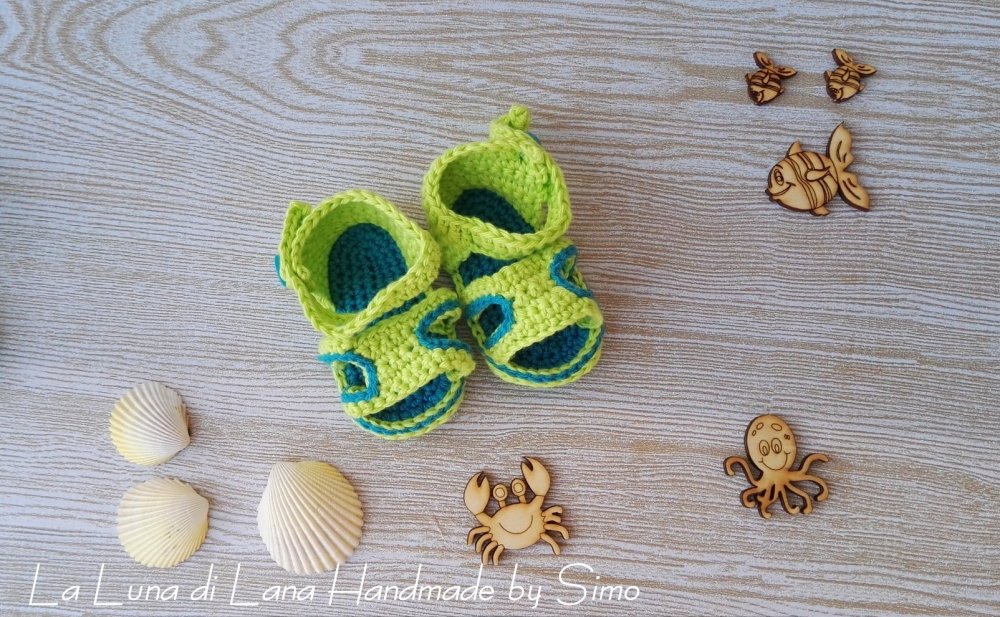sandali a uncinetto in cotone per bimbo neonato